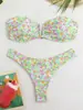 Nuevo Bikini de Dos Piezas para Mujer Traje de Baño Dividido con Top Tipo Tubo Estampado Venta Transfronteriza Amazon