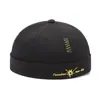 Sombrero de verano para hombre sombrero de melón de cuero sombrero principal de piso sombrero coreano de calle hipster hip hop sombrero sin ala yuppie moda sombrero de piso