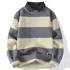 Cálido Caliente transfronterizo en stock Otoño e Invierno Nuevo Suéter de cuello camisero de dos piezas falsas Suéter tejido Suéter holgado para hombre