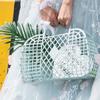 Bolso de Mano de Moda Grande de Plástico PE Cesta Suave Desmontable Hueca Cesta de Almacenamiento para Compras Snacks de Supermercado Fruta Cesta de Compras