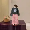 Pantalones rectos versátiles de dibujos animados lindos y divertidos para niños y niñas, 26 nuevos estilos de otoño, pantalones anchos holgados para niños, pantalones largos para bebé
