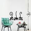 Pegatinas de pared con diseño de tres gatos divertidos para sala de estar, dormitorio infantil, pintura decorativa KS207