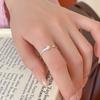Anillo de pata de gato lindo y dulce de plata S925 para mujer, Anillo abierto simple y girly de nicho japonés y coreano para estudiante