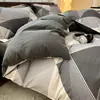 Juego de Ropa de Cama Gruesa Cepillada 100% Algodón de Cuatro Piezas estilo Ins Fresco Otoño/Invierno Sábana Bajera de Algodón Puro Funda Nórdica Individual de Tres Piezas 4
