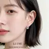 Pendientes de gota de esmalte hueco irregular geométrico color azul crema dulce y fresco con pasador de plata Fábrica de pendientes de joyería Yiwu