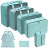 Conjunto de Bolsas de Armazenamento de Viagem, Bolsa de Higiene Pessoal, Roupas e Sapatos, Bolsa de Armazenamento Digital, Saco de Viagem com Cordão, Portátil