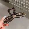 Presilha Garra Brilhante Full Strass Luxo Leve para Mulheres Coque no Topo da Cabeça Presilha Tubarão Temperamento Elegante Garra de Cabelo Acessório de Cabelo Adorno de Cabeça Fashion para Mulheres