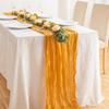 Stock Listo Suministro Bandera de Mesa Arrugada Arrugada Tela Bandera de Mesa Gasa Púrpura Mantel Translúcido Mantel de Queso Fiesta de Boda