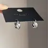 Pendientes de Aro Cruzados de Doble Anillo para Mujer, Pendientes de Aro Versátiles de Estilo Minimalista a la Moda de Nicho Simple, Nuevos Accesorios para Orejas Estilo Coreano