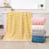 AWIN Novo Toalha de Banho Espessa de Lã Slub Macia de Coral para Adultos Doméstico Absorvente de Água Secagem Rápida Touca de Banho terno