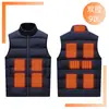 Chaleco calefactor transfronterizo invierno chaleco acolchado de algodón chaqueta chaleco carga inteligente cuatro zonas de control 21 calefacción para hombre y mujer chaqueta calefactora cálida