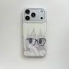 Estuche para Gafas Esmeriladas Estilo Coreano para Niñas Adecuado para Funda de Teléfono Apple 17 Pro Max iPhone 16 Lindo 15 Dibujos Animados 14 Estuche Duro