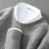 Suéter de lana pura con cuello redondo grueso para hombre, suéter holgado de cachemira, suéter básico informal, otoño e invierno, nuevo