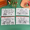 Estuche Navideño Doodle para Niños Hecho a Mano DIY Bolsa de Papelería para Pintar Regalo Estudiantes de Primaria Pequeños Regalos Navideños Estuche