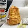 Mochila Retro a Cuadros Estilo Japonés Ins para Mujer, Bolso Escolar Simple y Versátil para Estudiantes de Secundaria y Preparatoria, Mochila de Viaje y para el Trabajo