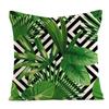 Comercio exterior para funda de almohada de planta verde tropical verde lino algodón lino cojín para el hogar coche sofá pequeño fresco respaldo