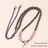 Amatista Granate cadena de cuentas trenzada a mano de cuatro hilos cuerda de collar de turmalina con cera de abeja cordón con colgante de cristal venta al por mayor de fábrica