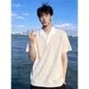 Nuevas Camisetas Versátiles 2026 para Hombre, Camisetas de Verano de Marca de Moda, Camisas Polo de Manga Corta con Cuello, Ajuste Delgado, Estilo Coreano, Modernas