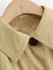 Chaqueta de estilo globo para mujer para primavera y otoño, de comercio exterior transfronterizo, con cuello de solapa, diseño de un solo botón, dobladillo plisado y bolsillos, ofreciendo un corte holgado y casual
