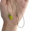 "Racimo de Uva Verde" Collar Tejido de Uvas con Cuentas Verdes Estilo Bosque para Mujer, Cadena para Clavícula de Diseño Fresco y Delicado