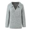 9802-2025 Novo Suéter Sexy da Moda de Manga Longa Feminino Francês Garota Quente Gola Lapela Slim Slim Suéter