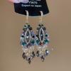 Aretes Retro de Alto Grado Aguja de Plata Flor de Diamante Sentido Europeo y Americano Exagerados Elegantes Aretes Ligeros de Lujo Nicho Venta al por Mayor Mujeres