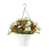 Nuevo Cesta Colgante de Flores Artificiales de Primavera Transfronteriza de Amazon Guirnalda de Cesta Colgante Decoración de Maceta Colgante de Hierro para el Hogar Accesorios