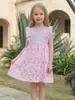 26 Vestido de Verão Moda Europeia e Americana para Meninas com Renda Sem Manga Estilo Princesa Floral Vestido Infantil Transfronteiriço