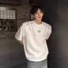 Camiseta de Manga Corta Estilo Americano High Street Moda Masculina Nueva Tendencia Verano 2025 Top de Moda