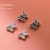 S925 tailandês prata angustiado borboleta 10mm contas pulseira diy vintage contas soltas trançado corda artesanal acessórios de material artesanal s1385