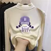 Camiseta térmica infantil de fleece dupla face, novo estilo outono/inverno, camada interna quente e macia para meninas, gola semimangata, top autotérmico