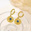 Aretes de Acero Inoxidable con Oro de 18K Estilo Ins Europeo y Americano Aretes Geométricos Retro Franceses Aretes Largos de Acero al Titanio Electrochapado