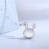 Pingente de Prata Esterlina S925 Escolhas de Influenciador Colar Colmeia Escama de Peixe Brilho Espelhado Coração de Coelho Corrente de Clavícula Quadrada