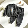 Conjunto de Dos Piezas de Dibujos Animados de Cachorro para Niños Conjunto de Sudadera con Cuello Redondo y Pantalón de Chándal para Niño Pequeño Bebé Primavera y Otoño Conjunto de Ropa de Otoño para Niños