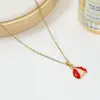 Collar de Mariquita Multicolor con Goteo de Aceite de Venta Caliente Transfronteriza Personalidad de Nicho Cadena para Clavícula de Insecto Escarabajo Colgante Versátil Venta al por Mayor