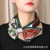 Nuevo Estilo Elegante para Vestir Bufanda Larga Pequeña Multifuncional de Seda Bufanda Artística Decorativa que Combina con Todo Bufanda Cervical de Moda para Mujer