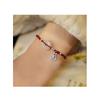 Fornecedor da Fábrica Pulseira de Fio Vermelho com Fivela da Paz de Calcedônia Branca Marca Fu para Mulheres, Joia de Pulseira Trançada Estilo Étnico para o Ano do Signo Delas