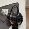 Bolso de Mano Retro a Cuadros de Alta Apariencia para Mujer 2026 Primavera Nuevo Moderno Moda Simple Casual Bolso de Hombro Cruzado