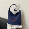 Bolsa de Tela Versátil Coreana para Mujer 2025 Nueva Casual con Letras Gran Capacidad Bolso de Hombro Cruzado Bolso Tote Bolso Simple para Mujer