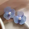 Brincos de Pétalas de Flor Simples Transfronteiriços Estilo Europeu e Americano Nicho Temperamento Versátil Design de Alto Padrão para Mulheres