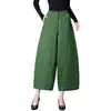 Garantía de Calidad Seda Real Reductor de Edad Nuevo Estilo Chino para Mamá Pantalones de Pierna Ancha Pantalones Casuales de Primavera y Otoño Elegantes Pantalones de Pierna Torcida Jacquard para Abuela