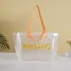 Bolsas de Mano Transparentes Tejidas con Logo Personalizado para Exposiciones, Eventos, Regalos y Compras; Bolsas de Tote Tejidas Llamativas Hechas a Medida