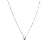 S999~Collar de Plata de Ley Frijol Frijol Estilo Coreano Minimalista Estilo Ins Superficie Brillante Ovalado de Moda Versátil Diseño de Nicho Cadena para Clavícula