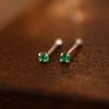 Plata S999 Pendiente de Diamante Único para la Oreja para Levantar los Orificios de las Orejas Pendientes Nuevo Estilo Simple Mini Zircón de Cuatro Garras Clavo para el Cartílago de la Oreja Aguja Anti-bloqueo Palito para la Oreja