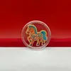 Conjunto Completo de Adesivos Dourados para Celular do Zodíaco Chinês Coloridos do Cavalo, Adesivos Criativos de Ouro Puro 999, Adesivos de Presente de Feriado