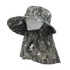 Sombrero de Pesca de Ala Ancha Camuflado para Hombre de Primavera y Verano, Sombrero con Protección Solar para Cara y Cuello para Ciclismo, Mascarilla Facial, Chal, Sombrero para Recoger Té
