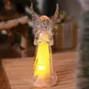 Cruzamento Nova Cor Quente Luminoso Anjinho Acrílico Cristal Anjo Enfeites Decoração de Natal Anjo Luz Noturna