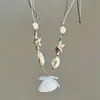 Collar de Concha de Dopamina para Mujer en Sanya, Joyería de Estilo Vacacional Estrella de Mar Costera, Accesorios y Accesorios para Fotos de Atuendo de Isla