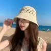 Chapéu de Bacia Respirável com Letra Japonesa Chapéu de Pescador de Malha Vazada para Verão Compras e Viagem para Mostrar o Rosto Chapéu de Balde Pequeno Protetor Solar
