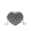 2025 Verano Nuevo Bolso Floral Pequeño Cadena en Forma de Corazón Hombro Cruzado Bolso de Mujer Moderno Rejuvenecedor Trendy Combinable